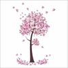 Pink Butterfly Flower Tree Wall Stickers Decals Girls Women Flower Mural Vinyl Wallpaper Home Accessories for Kids Rooms