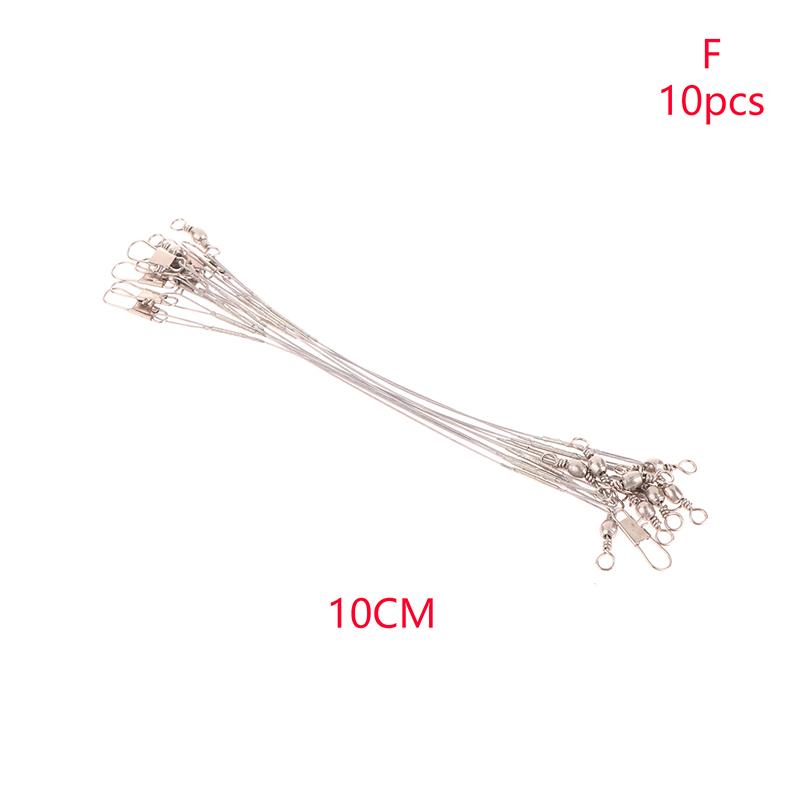 10Pcs 10/15/20/25/30Cm Anti-Bite Steel Wire Leash Lure Fishhook Line Trace Wire Leader With Swivel Fishing Lure Accessories
