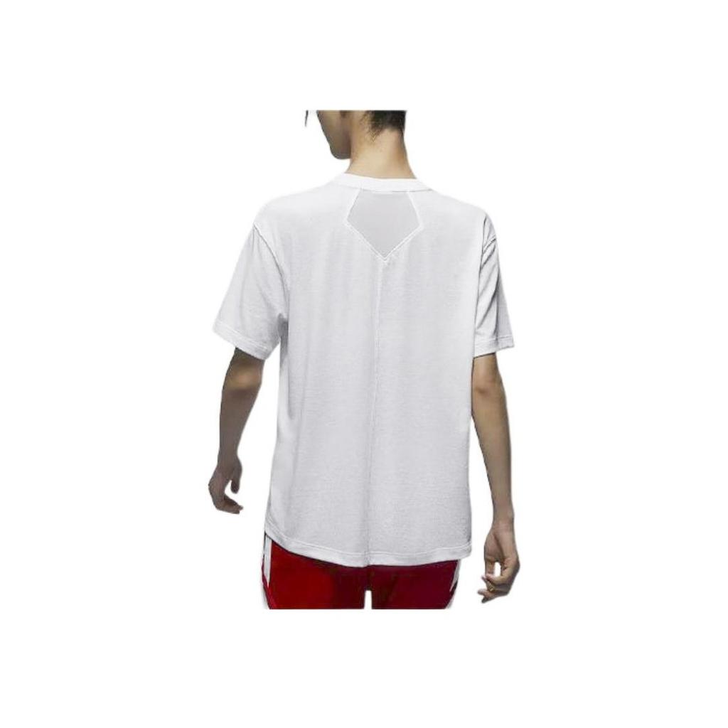 Jordan Sport Logo Loose Quick-Dry Short Sleeve T-Shirt Women Tops White FN5117-100