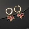 Francia Vintage Kristály Cirkónia Vörös Juharlevél Fülbevaló Nőknek Temperamentumos Strasszköves Bojtos Fülbevaló Parti Ékszer Bijoux Ajándék