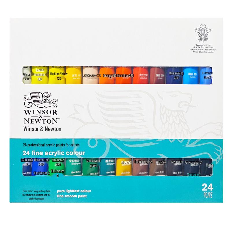 Winsor & Newton 12-Color Waterproof Acrylic Paint Set for DIY Stone, Textile & Wall Painting