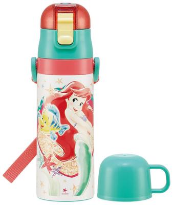 Skater 2WAY Stainless Steel Water Bottle with Cup Ariel 21 Disney 430ml Children's SKDC4-A