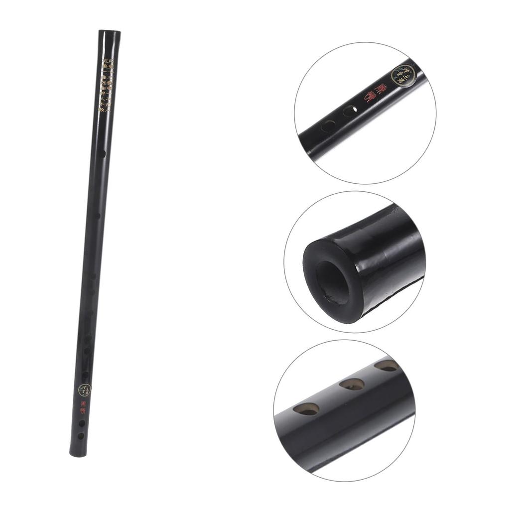 Abaodam Black Flute Woodwind Baroque for Adults and Traditional Chinese Flute with Ribbon Instrument, Antique-Style Flute, Style, Beginners, Black,