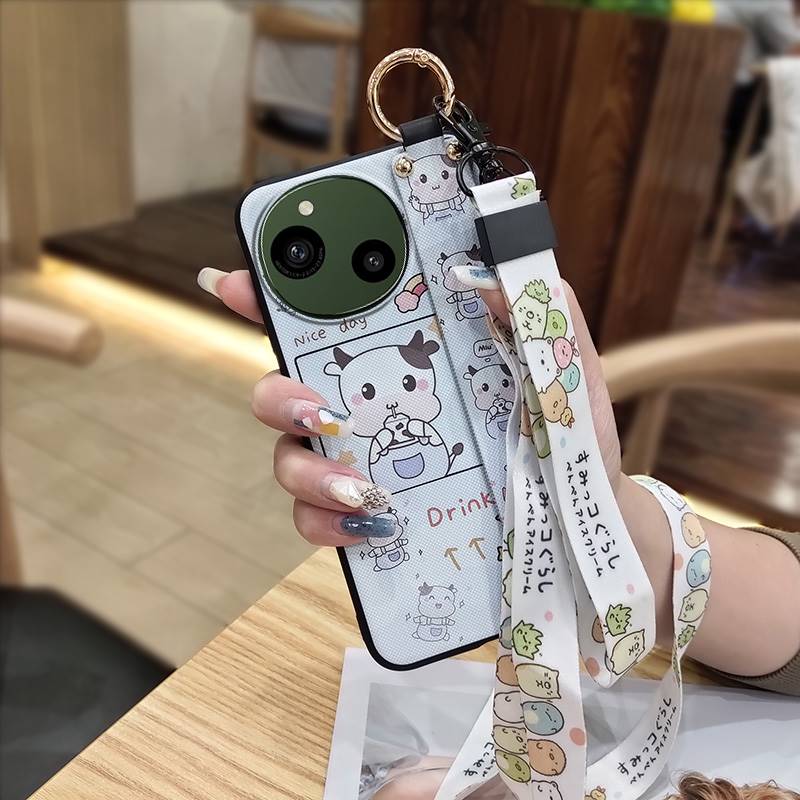 Shockproof Soft Case Phone Case For Sharp Aquos R9/SH-51E Cute Anti-dust Kickstand Waterproof Anti-knock Protective Ring