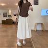 Large Size Women's Clothing Thin Sunscreen Culottes Women High Waist Split Legs Thick and Thin Eightnine Point Pants Skirt