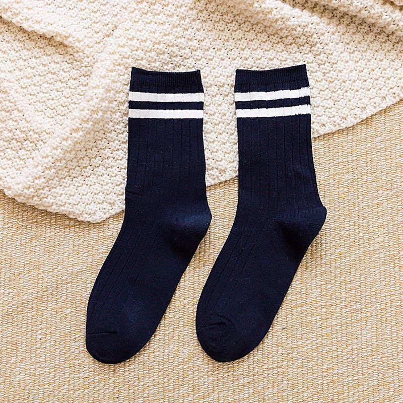 Women's Mid-Tube Solid Color Pile Socks - Spring & Summer Japanese College Style Trend