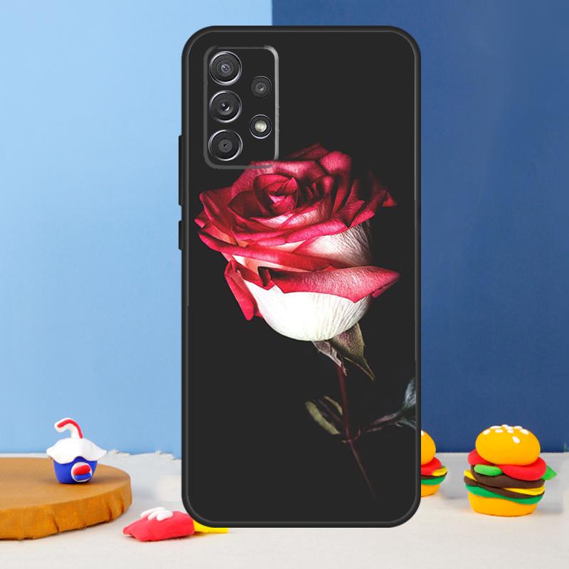 Red Rose Flower Case For Samsung Galaxy A53 A33 A13 A34 A54 A14 A35 A55 A15 A56 A36 A26 A16 A06 A22 A32 A52
