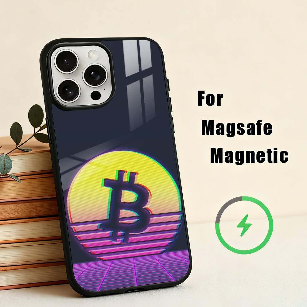 Cool Art Bitcoin Digital  Phone Case For iPhone 17,16,15,14,13,12,Plus,Pro,Max for Magsafe Magnetic Wireless Charging