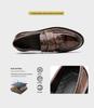 Herren Slipper aus Leder mit Krokodilmuster und Quaste - Spitz zulaufend, Britischer & Koreanischer Stil für formelle Anlässe, Business oder Hochzeit.