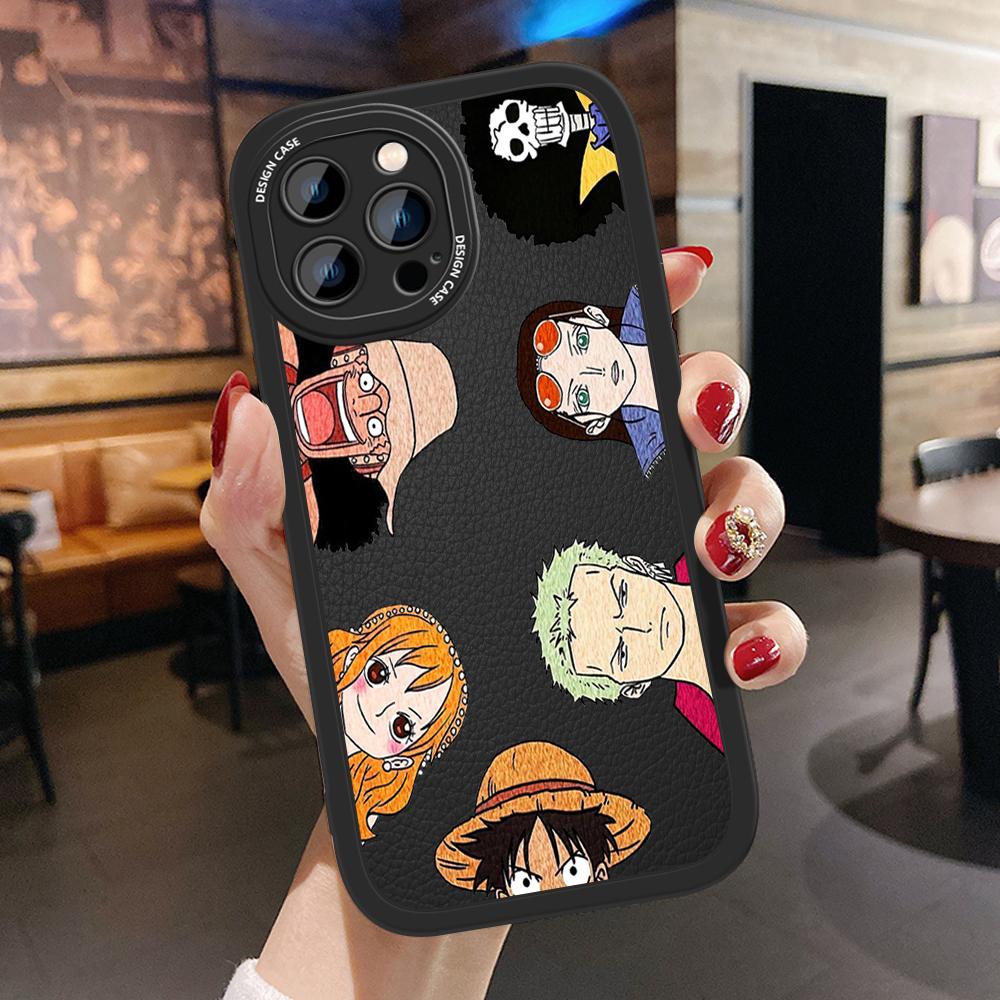 

Тонкий кожаный чехол с мультяшным узором, мягкий силиконовый чехол из искусственной кожи для iPhone Samsung Huawei Honor Xiaomi Redmi OPPO Realme Vivo Vivo Y91C/Y1S чёрный