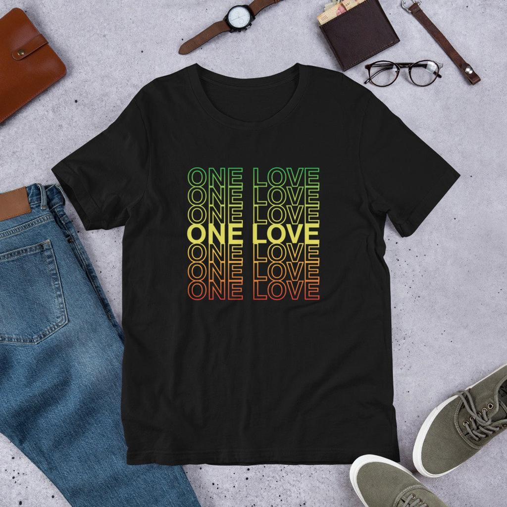 One Love Rasta Fade Unisex Concert T-shirt Gift for Reggae Lovers