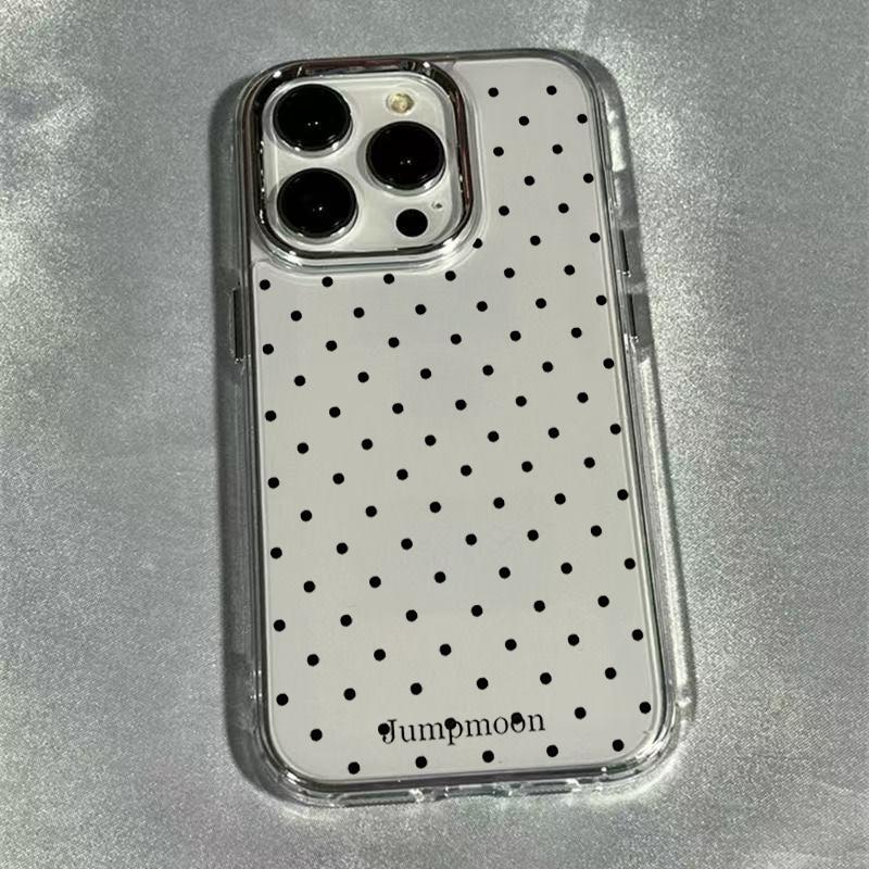 Schwarzes Polka-Dot-Muster Handyhülle Für IPhone 17 Air 16 Pro Max 15 14 Plus 13 12 11 X XS XR 7 8 16E SE2 Stoßfeste Rückseite
