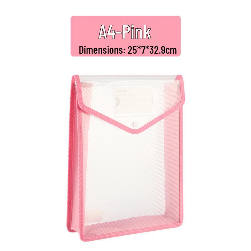 

Kangbai A3 Transparent Document Bag - Large Capacity Snap Button for Student Test Papers