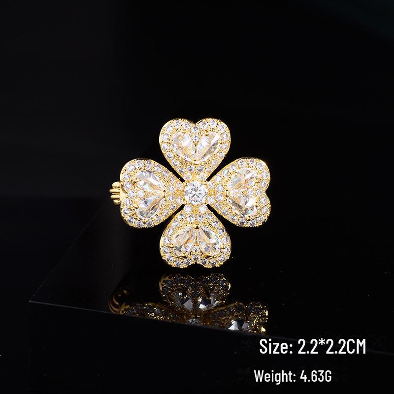 Broșă Elegantă cu Zircon Micro-Incrustat: Accesoriu de bijuterie la modă, potrivit pentru orice ținută, pentru vară