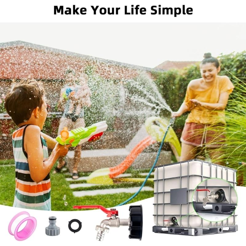 1/2" 3/4'' Leakproof Brass IBC Tank Fittings IBC Tank Adapter IBC Tank Valves for S60X6 Water Tank Tap Thread Connector
