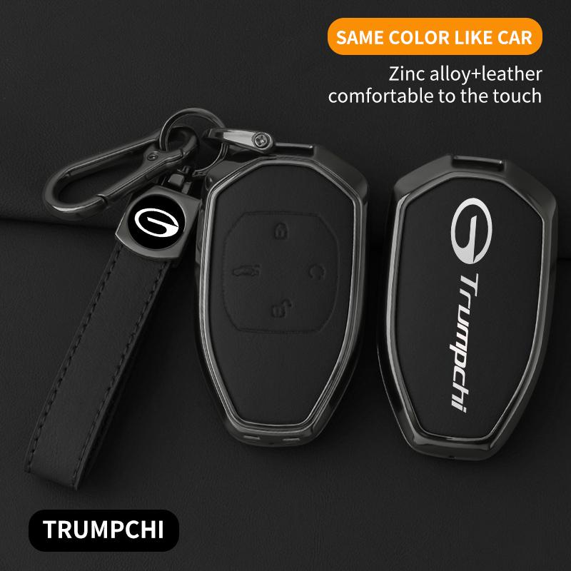 For GAC Trumpchi Key Case GS4 GM8 GA4 GS5 GS3 GA3 GA6 SGS7 GS8 Car Remote Key Fob Zinc Alloy Leather Key Case Case Car Key Case