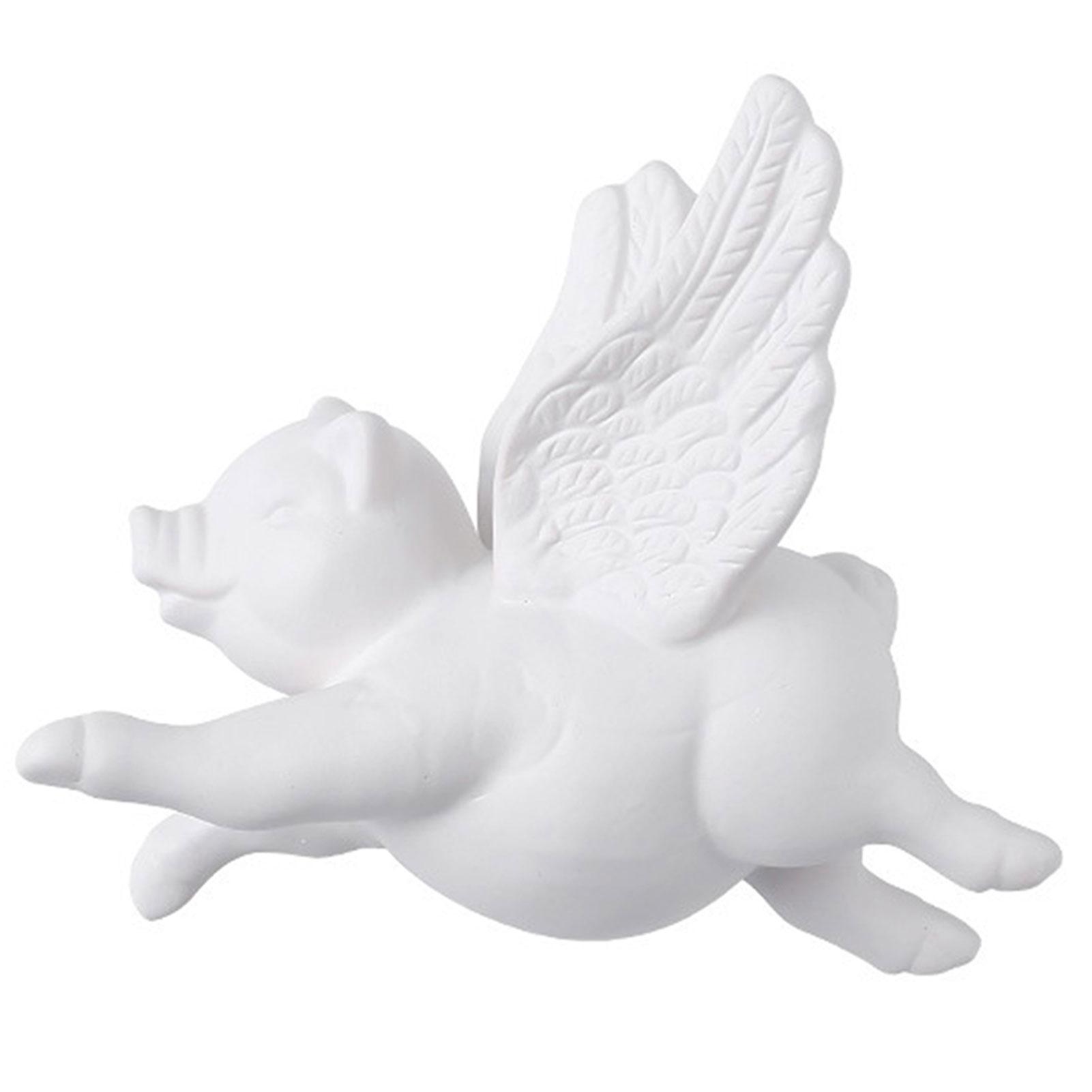 

Nordic Style Ceramic Flying Pigs Wall Decor Novelty Cute Animal Craftsmanship Eye-Catching Room Decor Wall Mounted Art A білий