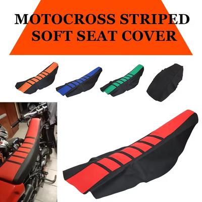 Motorcycle Striped Soft-Grip Gripper Soft Seat Cover Rubber For Honda Suzuki Kawasaki Yamaha Motocross KTM SX XC EXC XC-W SX-F
