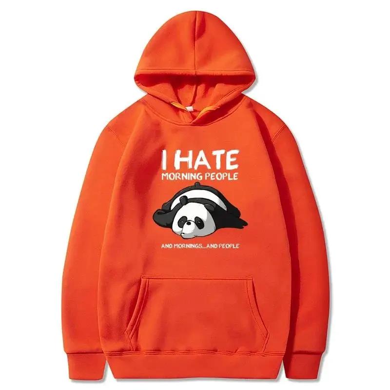 Lazy Panda I Hate Morning People Printed Hoodie Men's and Women's Casual Sports Shirt Harajuku Warm Top Autumn/Winter Hoodie