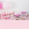 Pink And White Checkered Tablecloths Disposable Party Picnic Tablecloths Splash Proof Checkered Tablecloths For Camping Decoration Party Gifts