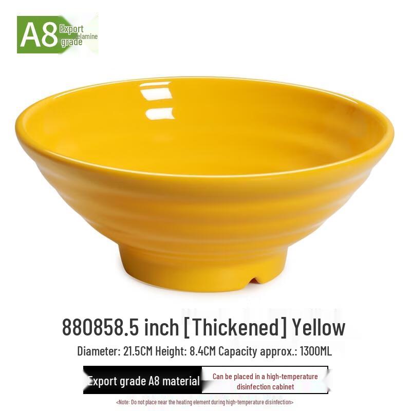 HANDUNYOU 8.5-inch Thickened Commercial Plastic Soup Bowls - 10-Pack