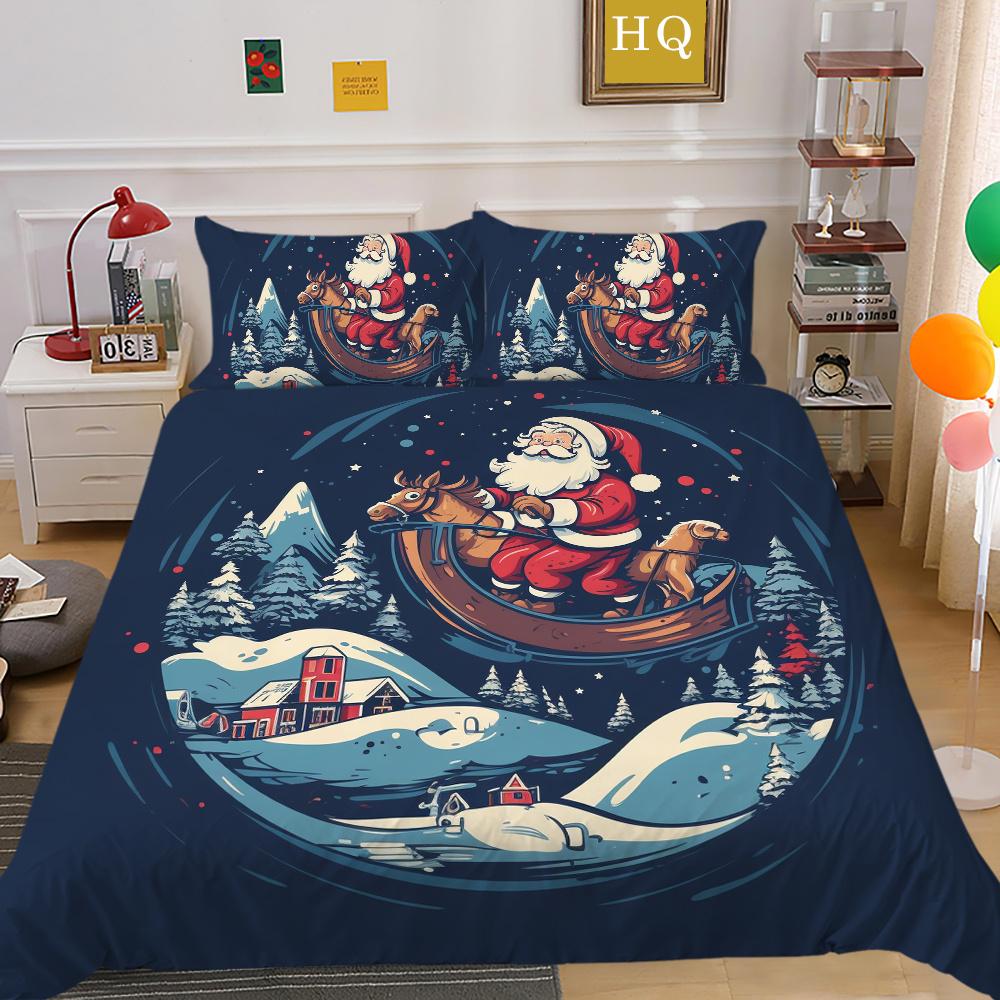 

Комплект пододеяльников с 3D рождественским принтом, один размер, покрывала из микрофибры для мальчиков и детей, модный дизайн, постельная одежда EU Single 135x200cm
