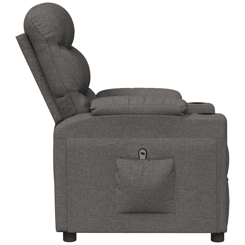 Electric Recliner Chair Dark Gray Fabric