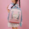 Nylon Preschooler Color Block Backpack With Cartoon Animal Pendant Bag Small