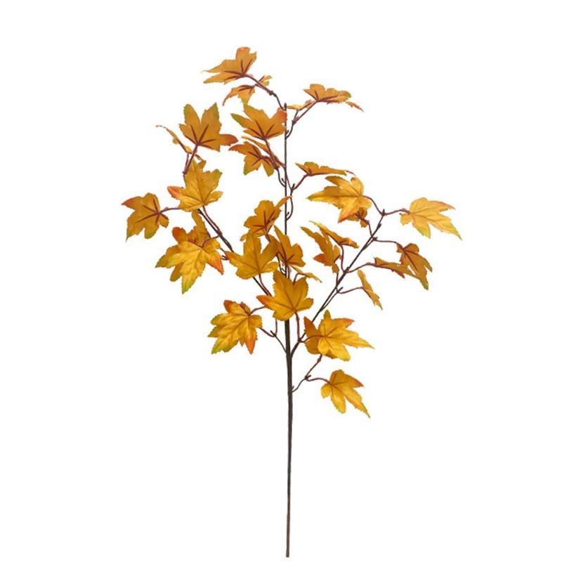 

2 шт. искусственные кленовые листья ветки 60 см искусственные зеленые листья кленовые листья кустарники весна лето кусты с листьями шелковая листва для кухни фестивальный декор жёлтый