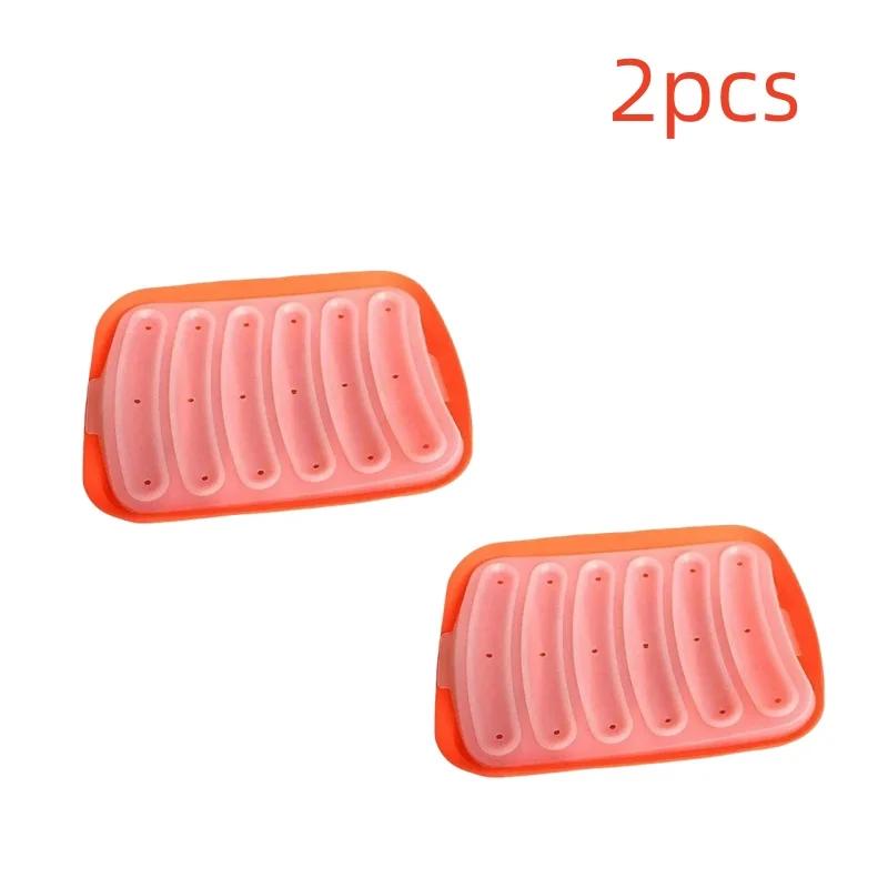 Silicone Sausage Mould  Home Ham Hot Dog Making Tray Household Cake Baking Molds with Lid Kit Tools