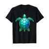 Geometric Turtle Blue Green Sea T Shirt Vintage Slightly Stylish Graphic Designer Clothes Casual Homme Unisex Streetwear