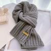 Winter Women's Versatile Korean Style Knitted Wool Red Scarf High-end Christmas Gift Couple Neck Warmer