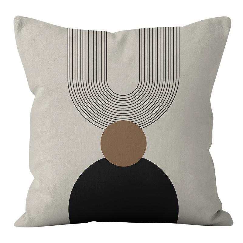 Nordic Geometric Brown Pillowcase Living Room Sofa Bedroom Pillow Yang Tao Bay Window Office Pillow