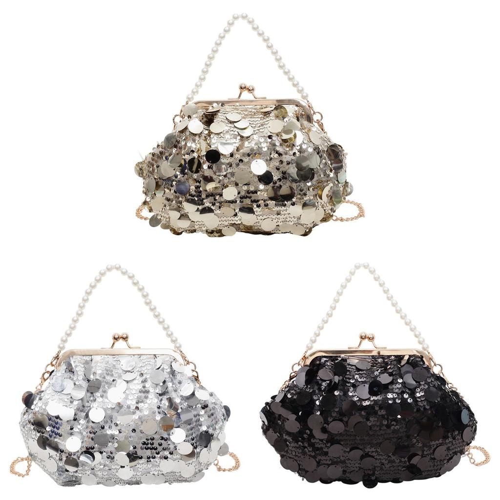 Evening Clutch Bag With Sequin Shell Design For Formal Events And Party Wear
