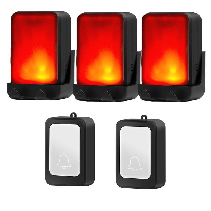 Wireless Battery-Powered Doorbell with Strong Flash, Service Call Button for Hearing Impaired and Elderly, Optional Mute Function.