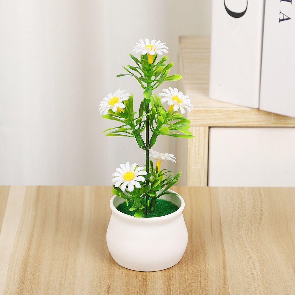 7*15cm Artificial Potted Plant Plastic Seven Star Sun Little Daisy New Simulated Tree Ornaments