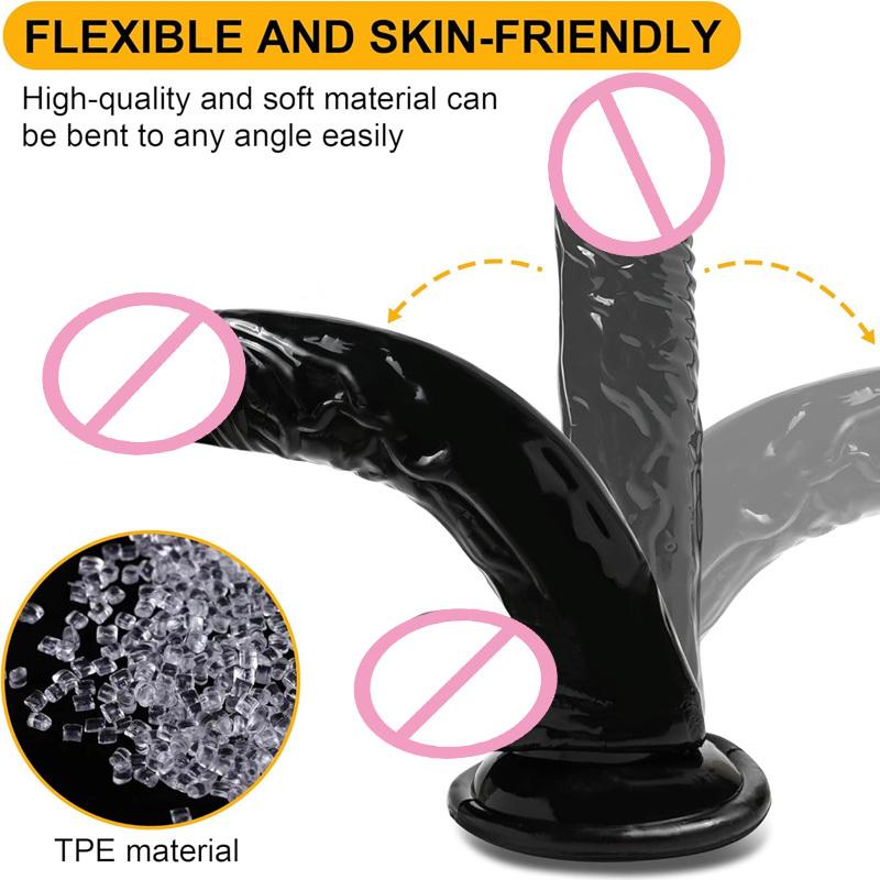 Realistic Black Wear Strap On Anal Plug G-Spot Masturbators Suction Cup Big Penis Butt Plug Long Dick Adult Sex Toy for Women18+