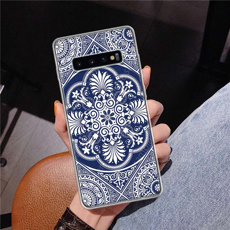 Totem Mandala Colorful Flower Cover Phone Case For Samsung Galaxy S10 Plus S20 FE S21 S22 Ultra S10E S9 S8 + S7 Edge J4 Housing