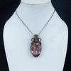 Pink Kunzite Pendant Gemstone Jewelry, 999 Copper Wire Wrapped Pendant, Handmade Jewelry Birthstone Pendant, Gift For Him