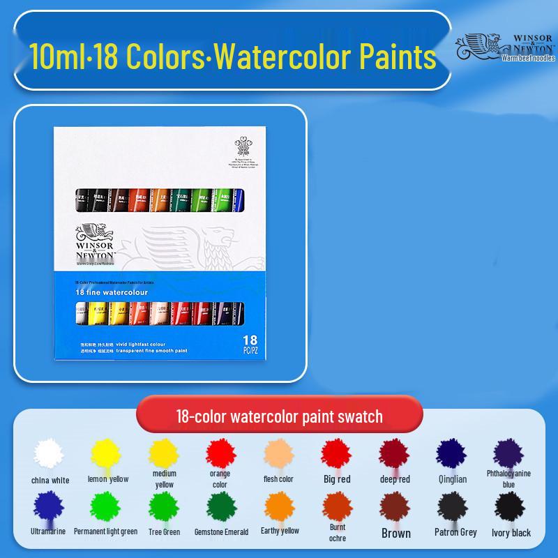 Winsor & Newton 24-kleuren aquarelverfset, 10 ml - Ideaal voor kinderen & studenten