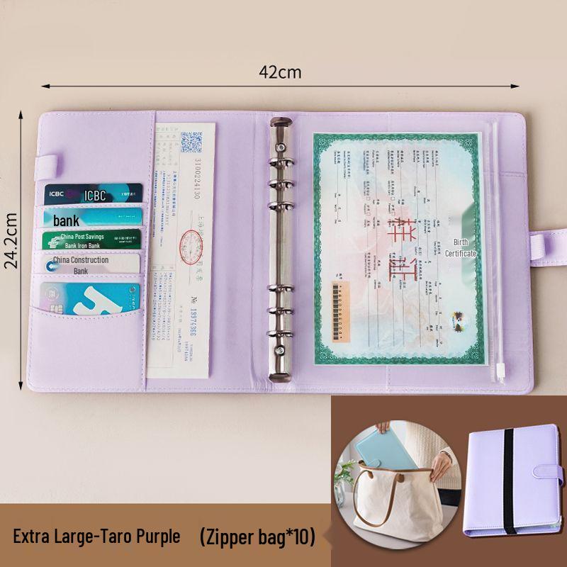 Portable Document Organizer: Card Holder, Vaccine Book, Birth Certificate, Passport, and ID Storage Bag.