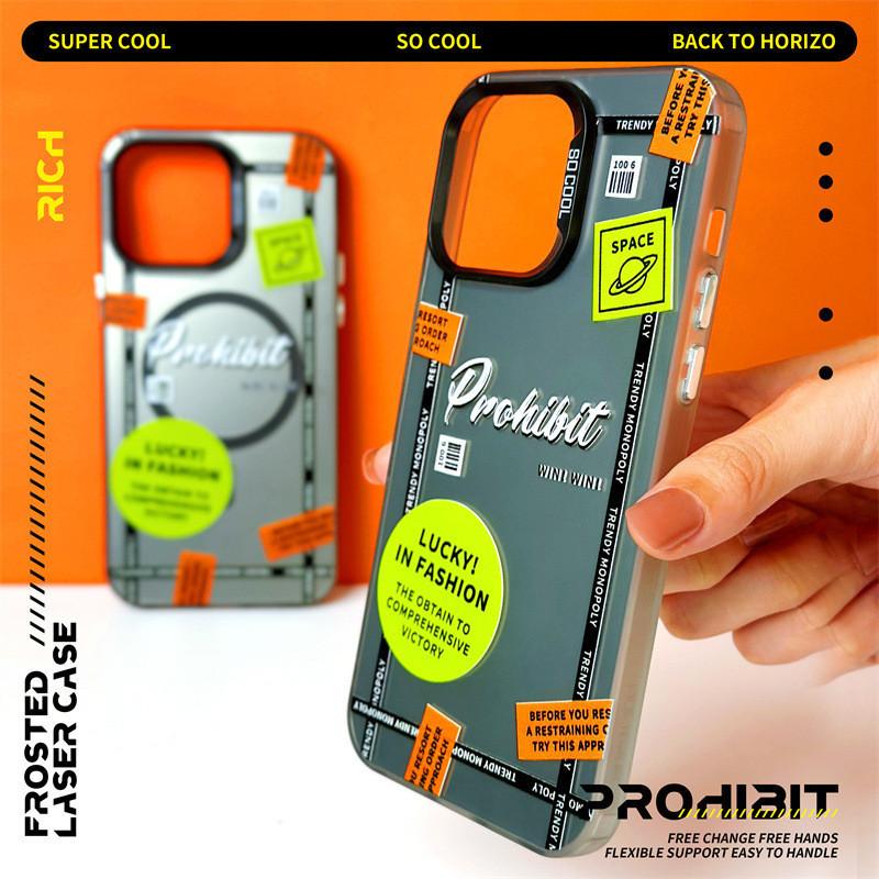 Fashion Label Magnetic Frosted Phone Case Compatible and Suitable for iPhone15 14 13 12 11promax Xsmax Xr 7 8plus