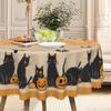 1 Piece, Happy Halloween Tablecloth, Retro Black Cat Pumpkin Butterfly Bat, Halloween And Day Of The Dead Decorations