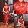 Floral Print Cheongsam Dresses Chinese Style Traditional Clothing Chinese Qipao  Evening Dress
