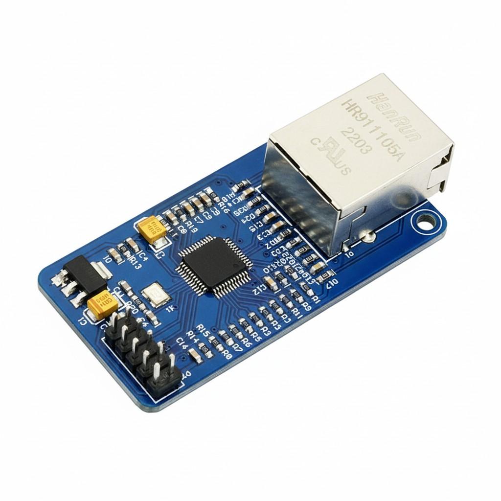 

W5500 Ethernet Module SPI Interface Hardware TCP/IP Protocol Stack 51/STM32 Driver 10*10*2 білий