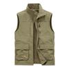 Men's Large Size Winter Warm Velvet Thickened Sleeveless Vest, Double-sided Wear Multi-bag Waterproof Vest
