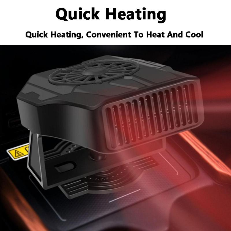 12V 120W/24V 200W Car Electric Windshield Heater Car Defroster Cooling Heating Fan Defogger Black Defogging Defrosting Fan