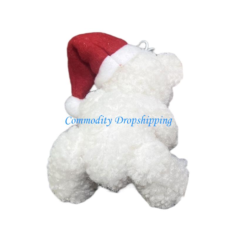 Y5JC Plush Bear Pendant Hanging Pendant Christmas Tree Decorations Desktop Ornaments For Home Party Indoor Outdoor Holiday