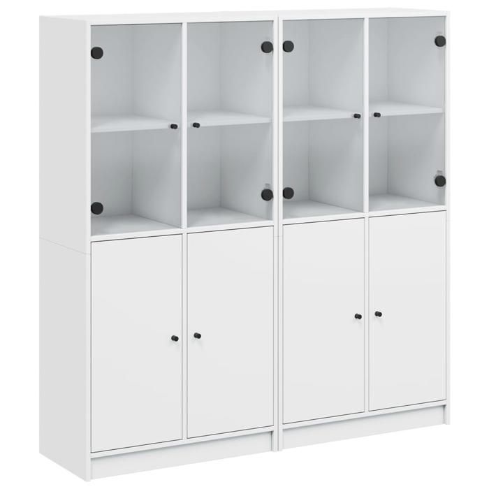 VidaXL Bibliothèque avec Portes, Armoire à Livres avec Poignées, Meuble avec Compartiments de Salon Intérieur, Moderne, 3206524