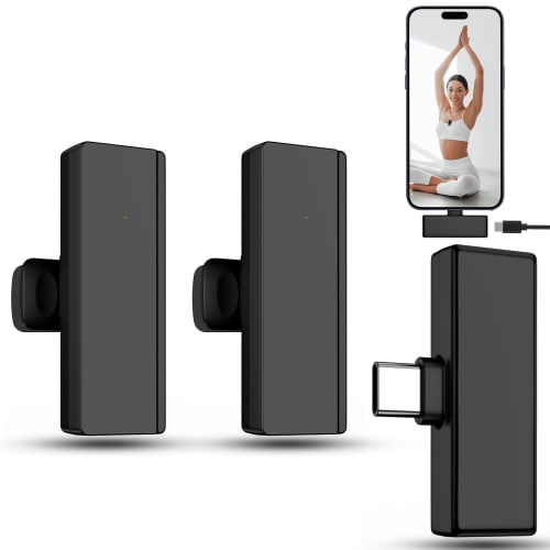 Wireless Lapel Microphone for iPhone 15/16 and Android, Type-C, 360 Sound Collection, Instant Connection, Noise Reduction, Simultaneous Use for Two P